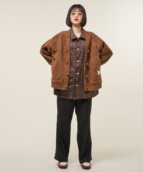 EFFECTEN（エフェクテン）の「mcg3717- Glen check china cardigan チャイナカーディガン(ef404-22)（カーディガン/ボレロ・メンズ・ブラック/ブラウン・FREE）」の8枚目の写真