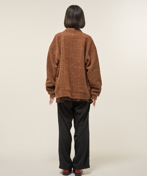 EFFECTEN（エフェクテン）の「mcg3717- Glen check china cardigan チャイナカーディガン(ef404-22)（カーディガン/ボレロ・メンズ・ブラック/ブラウン・FREE）」の10枚目の写真