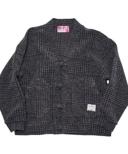 EFFECTEN（エフェクテン）の「mcg3717- Glen check china cardigan チャイナカーディガン(ef404-22)（カーディガン/ボレロ・メンズ・ブラック/ブラウン・FREE）」の11枚目の写真