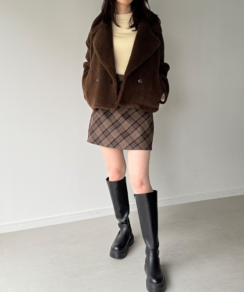 セール】クロップドボアコート（その他アウター）｜JUNOAH（ジュノア