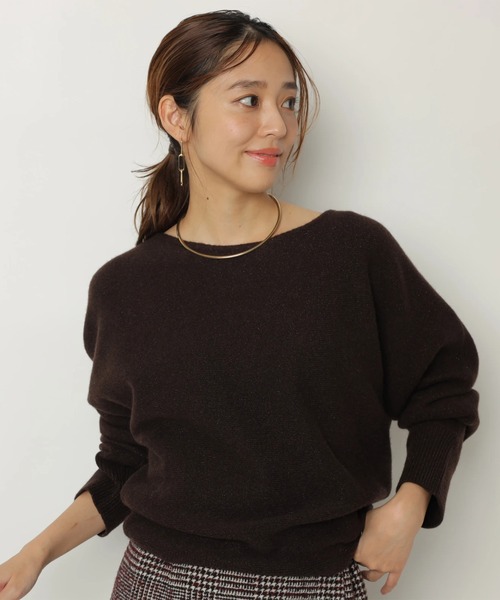 新品未使用 JUSGLITTY ウールカシミヤドルマンニット ウールカシミヤドルマンニット | ジャスグリッティーカシミヤニット