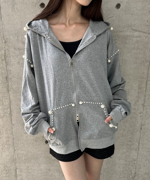 GLAMOROUS JANE（グラマラスジェーン）の「パールビジュー付裏毛