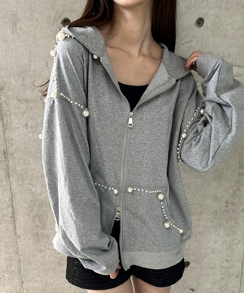 GLAMOROUS JANE（グラマラスジェーン）の「パールビジュー付裏毛