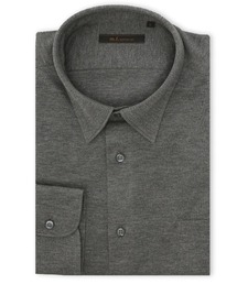 m.f.editorial(エムエフエディトリアル)の【綿100% ストレッチ】m.f.エディトリアル メンズ ショートワイドカラー ビジネスドレス長袖ニットシャツ(ビジネスシャツ)