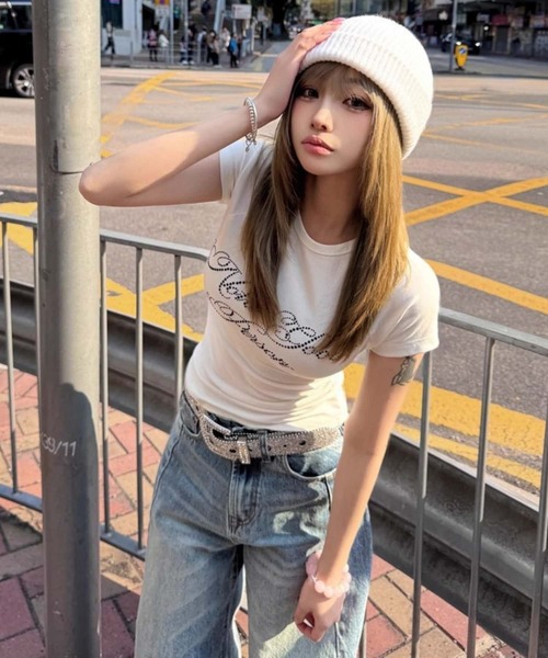 MAISON DE THERESE(メゾン ド テレーズ)の「ラウンドネックフィット半袖ラグランスリーブTシャツ(Tシャツ/カットソー・レディース・ブラック/ホワイト・M)」の9枚目の写真