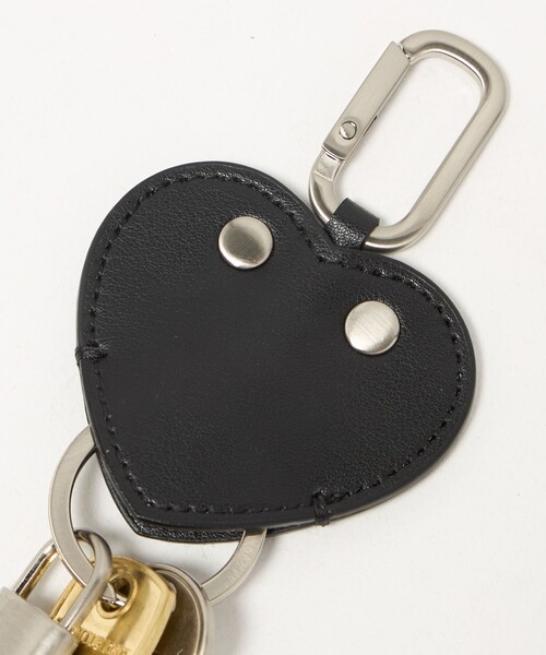 キーホルダー　キーケース　キーリング　ブラック OSOI＞HEART FLAT キーリング（キーケース/キーアクセサリー