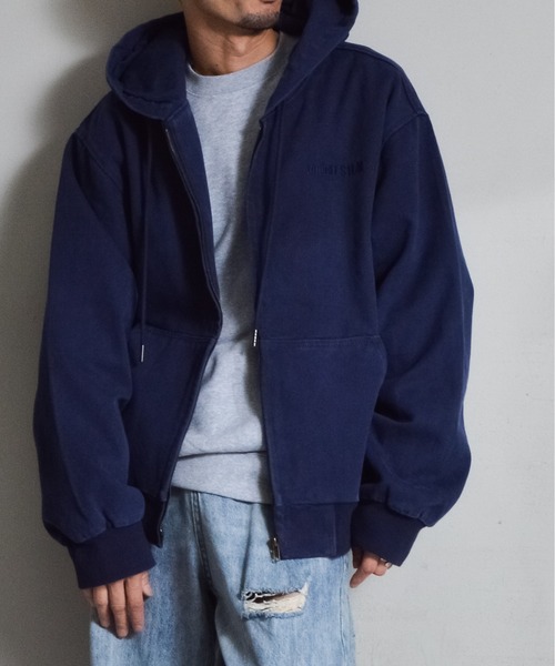 DOUBLE STEAL(ダブルスティール)の「オーバーサイズダックフルジップパーカー(パーカー・メンズ・ネイビー/キャメル・LARGE/MEDIUM)」の2枚目の写真