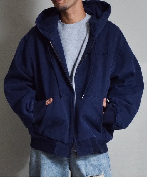 DOUBLE STEAL(ダブルスティール)の「オーバーサイズダックフルジップパーカー(パーカー・メンズ・ネイビー/キャメル・LARGE/MEDIUM)」の17枚目の写真