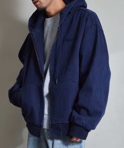 DOUBLE STEAL(ダブルスティール)の「オーバーサイズダックフルジップパーカー(パーカー・メンズ・ネイビー/キャメル・LARGE/MEDIUM)」の16枚目の写真