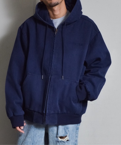 DOUBLE STEAL(ダブルスティール)の「オーバーサイズダックフルジップパーカー(パーカー・メンズ・ネイビー/キャメル・LARGE/MEDIUM)」の15枚目の写真