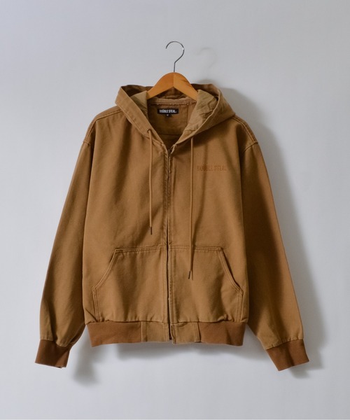 DOUBLE STEAL(ダブルスティール)の「オーバーサイズダックフルジップパーカー(パーカー・メンズ・ネイビー/キャメル・LARGE/MEDIUM)」の9枚目の写真