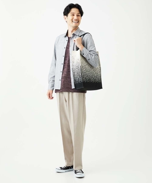 MK MICHEL KLEIN HOMME （エムケーミッシェルクランオム）の「【洗える／ストレッチ】オニキスストライプ長袖シャツ（シャツ/ブラウス・メンズ・ブラック/グレー・46/48/51）」の3枚目の写真