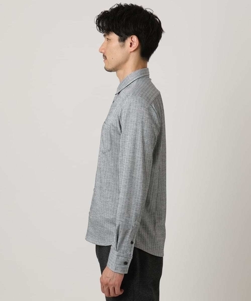 MK MICHEL KLEIN HOMME （エムケーミッシェルクランオム）の「【洗える／ストレッチ】オニキスストライプ長袖シャツ（シャツ/ブラウス・メンズ・ブラック/グレー・46/48/51）」の8枚目の写真