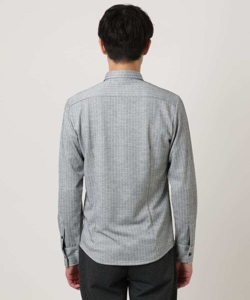 MK MICHEL KLEIN HOMME （エムケーミッシェルクランオム）の「【洗える／ストレッチ】オニキスストライプ長袖シャツ（シャツ/ブラウス・メンズ・ブラック/グレー・46/48/51）」の9枚目の写真