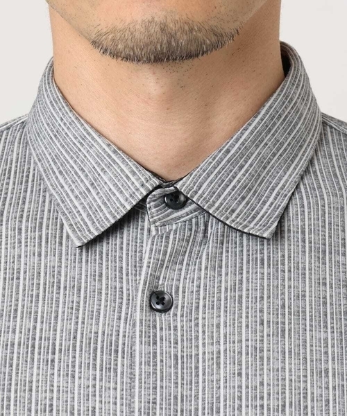 MK MICHEL KLEIN HOMME （エムケーミッシェルクランオム）の「【洗える／ストレッチ】オニキスストライプ長袖シャツ（シャツ/ブラウス・メンズ・ブラック/グレー・46/48/51）」の10枚目の写真