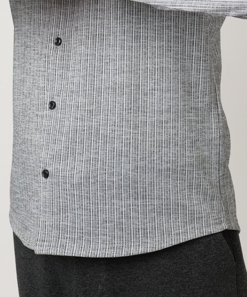 MK MICHEL KLEIN HOMME （エムケーミッシェルクランオム）の「【洗える／ストレッチ】オニキスストライプ長袖シャツ（シャツ/ブラウス・メンズ・ブラック/グレー・46/48/51）」の12枚目の写真
