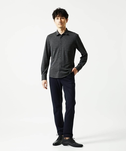 MK MICHEL KLEIN HOMME （エムケーミッシェルクランオム）の「【洗える／ストレッチ】オニキスストライプ長袖シャツ（シャツ/ブラウス・メンズ・ブラック/グレー・46/48/51）」の19枚目の写真