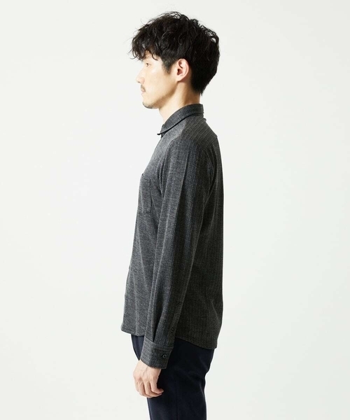 MK MICHEL KLEIN HOMME （エムケーミッシェルクランオム）の「【洗える／ストレッチ】オニキスストライプ長袖シャツ（シャツ/ブラウス・メンズ・ブラック/グレー・46/48/51）」の20枚目の写真