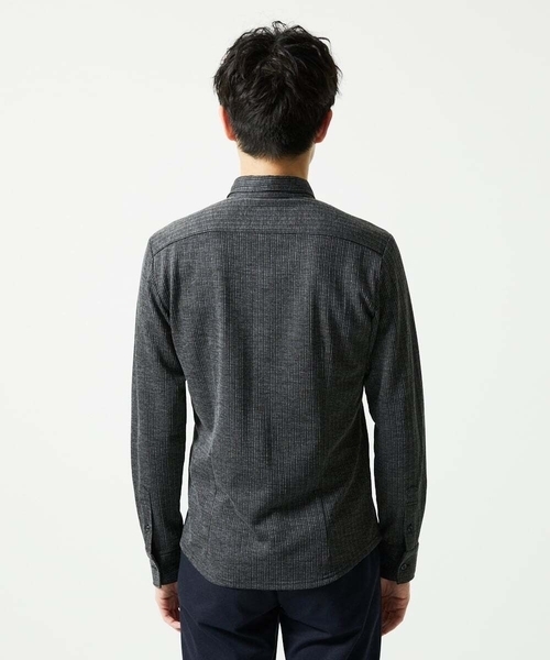 MK MICHEL KLEIN HOMME （エムケーミッシェルクランオム）の「【洗える／ストレッチ】オニキスストライプ長袖シャツ（シャツ/ブラウス・メンズ・ブラック/グレー・46/48/51）」の21枚目の写真