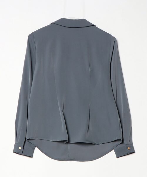 TRUDEA(トルディア)の「とろみツイストスキッパーブラウス(シャツ/ブラウス・レディース・ブルーグリーン/ネイビー/ホワイト・MEDIUM)」の4枚目の写真