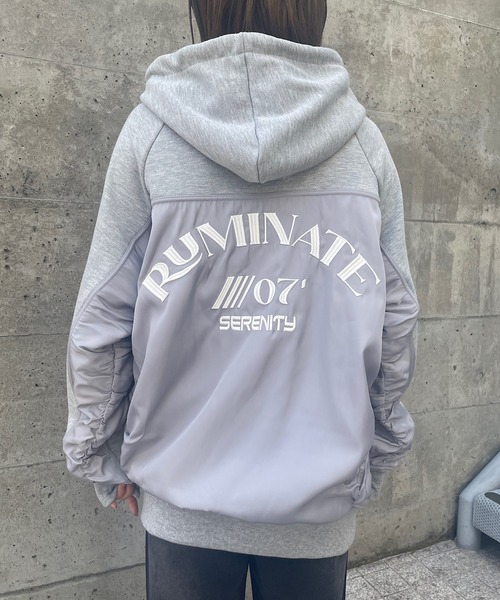 ROGER AND RAW(ロジャーアンドロウ)の「ナイロンドッキングスウェットジップパーカー(パーカー・レディース・グレー/ブラック/ホワイト・FREE)」の18枚目の写真