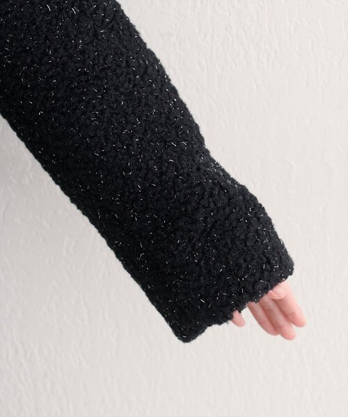 未使用品　BEAUTY&YOUTH ラメループノーカラージャケット ラメリングボアノーカラージャケット（ノーカラージャケット