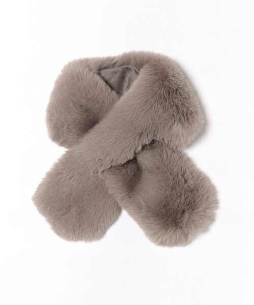 12Twelve Agenda（トゥエルブ　アジェンダ）の「ボリュームティペット（マフラー・レディース・オフホワイト/ブラウン/チャコールグレー・FREE）」の3枚目の写真