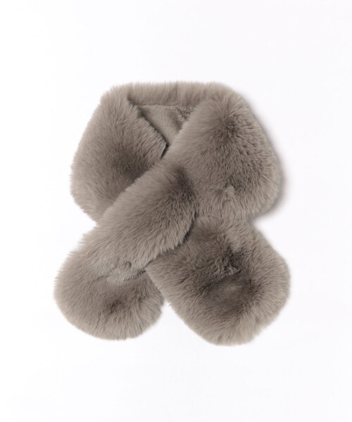 12Twelve Agenda（トゥエルブ　アジェンダ）の「ボリュームティペット（マフラー・レディース・オフホワイト/ブラウン/チャコールグレー・FREE）」の2枚目の写真