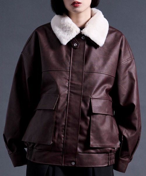 セール】2wayエリファー合皮ブルゾン（ブルゾン）｜Ellno Loset