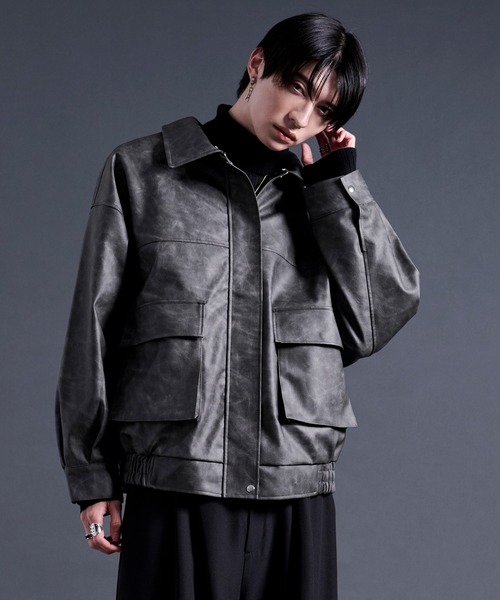 Ellno Loset(エルノロゼット)の「2wayエリファー合皮ブルゾン(ブルゾン・メンズ・ボルドー/ブラック・SMALL/MEDIUM/LARGE)」の17枚目の写真