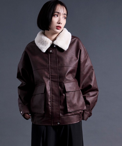 セール】2wayエリファー合皮ブルゾン（ブルゾン）｜Ellno Loset