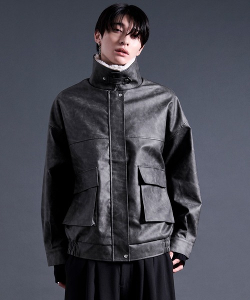 Ellno Loset(エルノロゼット)の「2wayエリファー合皮ブルゾン(ブルゾン・メンズ・ボルドー/ブラック・SMALL/MEDIUM/LARGE)」の18枚目の写真