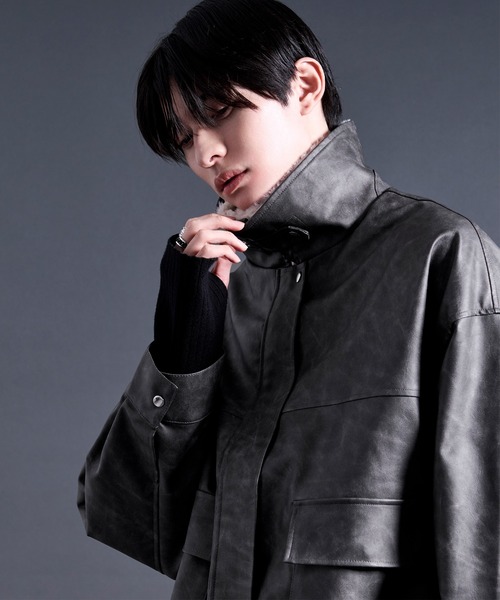 Ellno Loset(エルノロゼット)の「2wayエリファー合皮ブルゾン(ブルゾン・メンズ・ボルドー/ブラック・SMALL/MEDIUM/LARGE)」の20枚目の写真