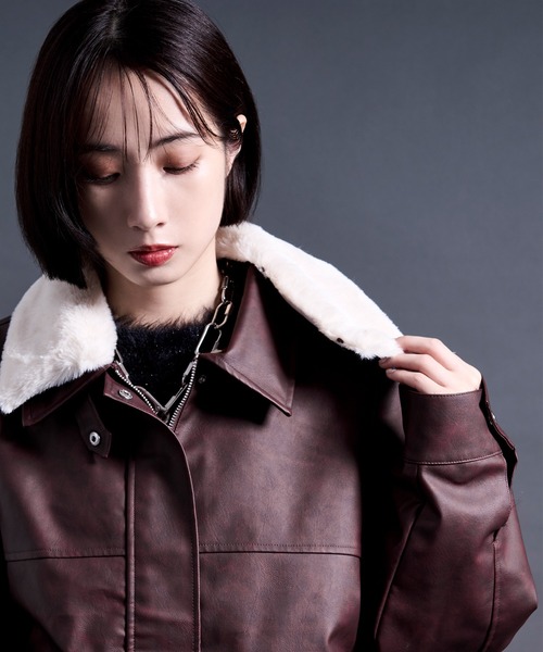 セール】2wayエリファー合皮ブルゾン（ブルゾン）｜Ellno Loset