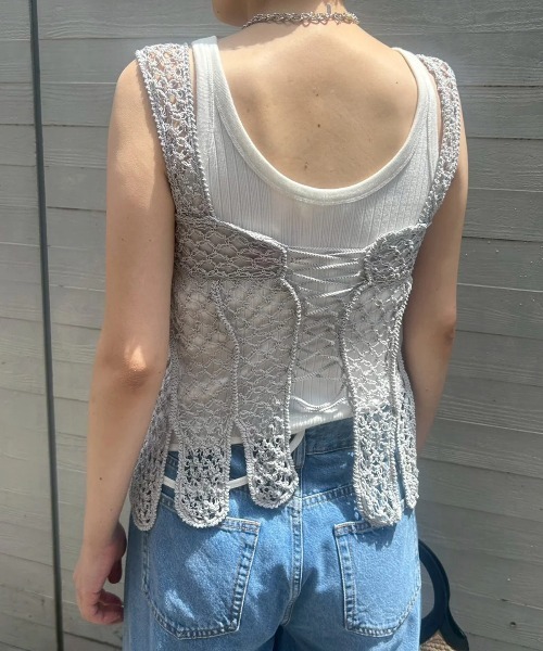 FETICO（フェティコ）の「FETICO HAND-KNITTED ROSE BUSTIER FTC252