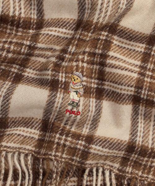 Polo ベア チェック フリンジ ウール マフラー（マフラー）｜POLO