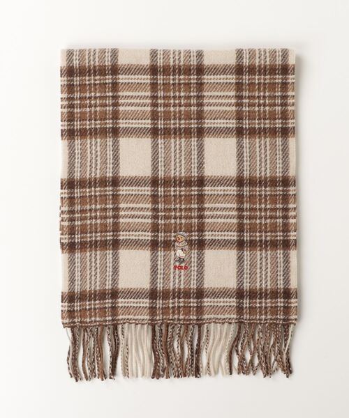 ポロ ラルフ ローレン　チェック フリンジ ウール マフラー RALPH LAUREN(ラルフ ローレン)｜【UNISEX】【POLO RALPH LAUREN