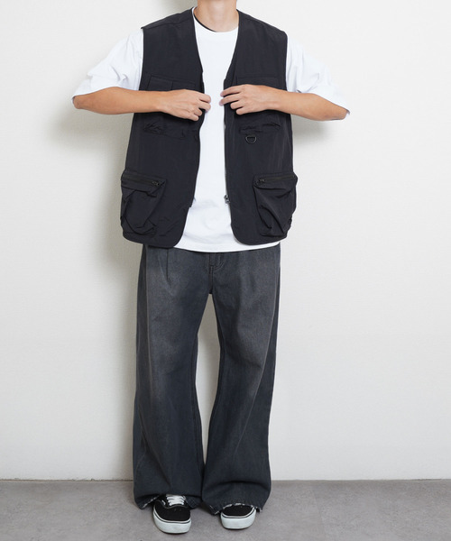 ZIP FIVE（ジップファイブ）の「ナイロンフィッシングベスト（ベスト・メンズ・ネイビー系/ブルー/アイボリー/ブラック/パープル/チャコール・MEDIUM/LARGE/X-LARGE）」の16枚目の写真