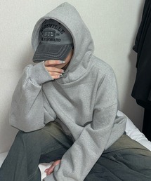 スナップネックパーカー