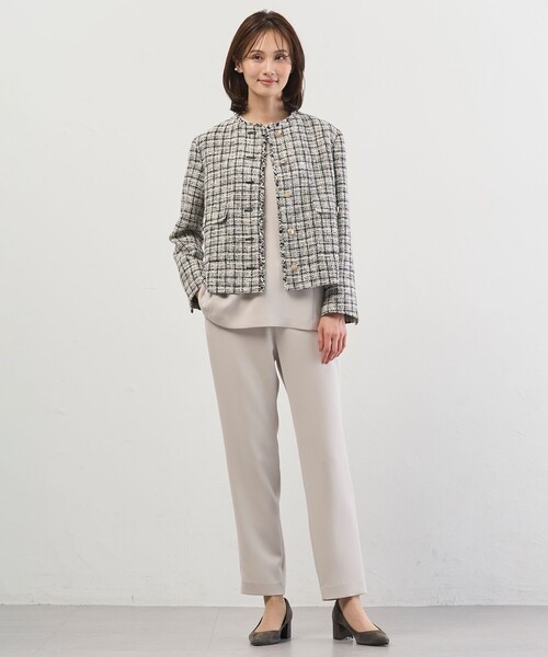 J.PRESS（ジェイプレス）の「【セットアップ対応・2way】セラテリーダブルクロス ブラウス（シャツ/ブラウス・レディース・ネイビー系/ベージュ系/ブラック系・T13/T15）」の10枚目の写真