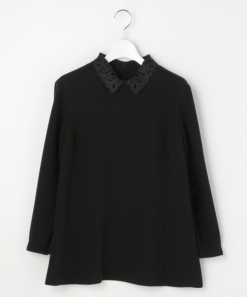 J.PRESS（ジェイプレス）の「【セットアップ対応・2way】セラテリーダブルクロス ブラウス（シャツ/ブラウス・レディース・ネイビー系/ベージュ系/ブラック系・T13/T15）」の5枚目の写真