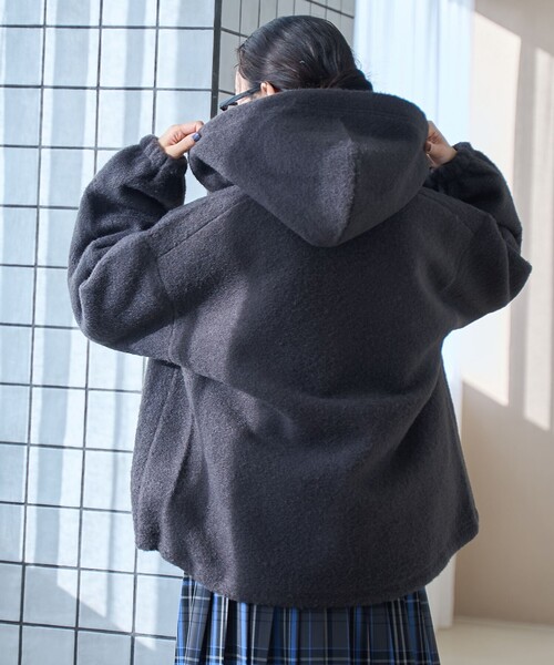 PENNEYS（ぺニーズ）の「【PENNEYS（ぺニーズ）別注】 ボアフーディージップブルゾン（ブルゾン・レディース・ブラウン/ダークグレー/ナチュラル・FREE）」の6枚目の写真