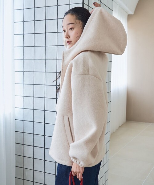 PENNEYS（ぺニーズ）の「【PENNEYS（ぺニーズ）別注】 ボアフーディージップブルゾン（ブルゾン・レディース・ブラウン/ダークグレー/ナチュラル・FREE）」の22枚目の写真