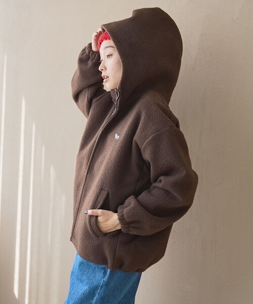 PENNEYS（ぺニーズ）の「【PENNEYS（ぺニーズ）別注】 ボアフーディージップブルゾン（ブルゾン・レディース・ブラウン/ダークグレー/ナチュラル・FREE）」の20枚目の写真