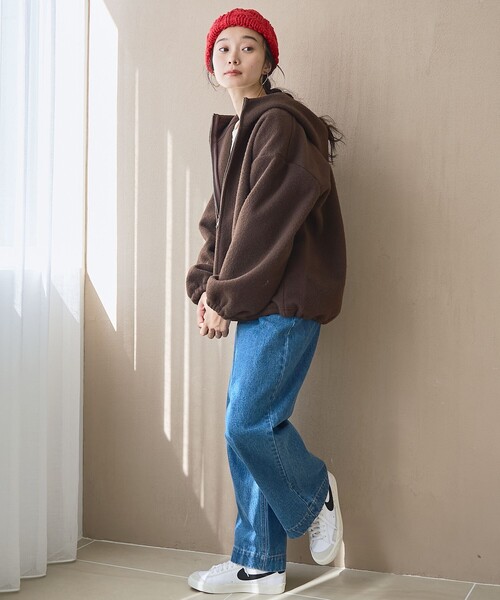 PENNEYS（ぺニーズ）の「【PENNEYS（ぺニーズ）別注】 ボアフーディージップブルゾン（ブルゾン・レディース・ブラウン/ダークグレー/ナチュラル・FREE）」の14枚目の写真