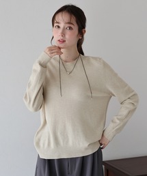 ウール混クルーネックニット