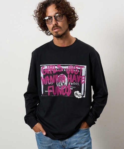 STUD MUFFIN(スタッドマフィン)の「mlt5469-5.6ozコットン天竺 クレジットグラフィティ&パッチLSシャツ ロンT(614-02857)(Tシャツ/カットソー・メンズ・ホワイト/ブラック/チャコールグレー・2/3/4)」の6枚目の写真