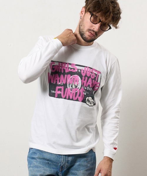 STUD MUFFIN(スタッドマフィン)の「mlt5469-5.6ozコットン天竺 クレジットグラフィティ&パッチLSシャツ ロンT(614-02857)(Tシャツ/カットソー・メンズ・ホワイト/ブラック/チャコールグレー・2/3/4)」の11枚目の写真