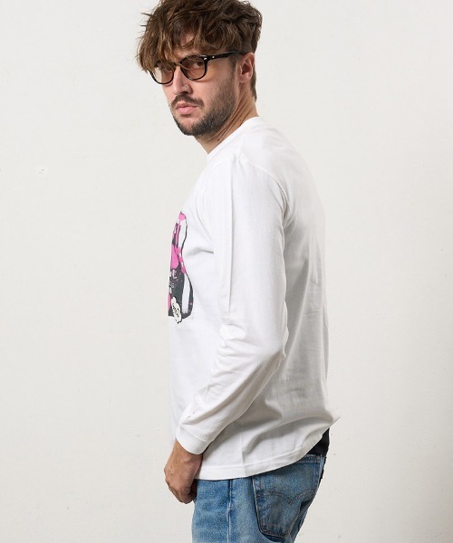 STUD MUFFIN(スタッドマフィン)の「mlt5469-5.6ozコットン天竺 クレジットグラフィティ&パッチLSシャツ ロンT(614-02857)(Tシャツ/カットソー・メンズ・ホワイト/ブラック/チャコールグレー・2/3/4)」の12枚目の写真