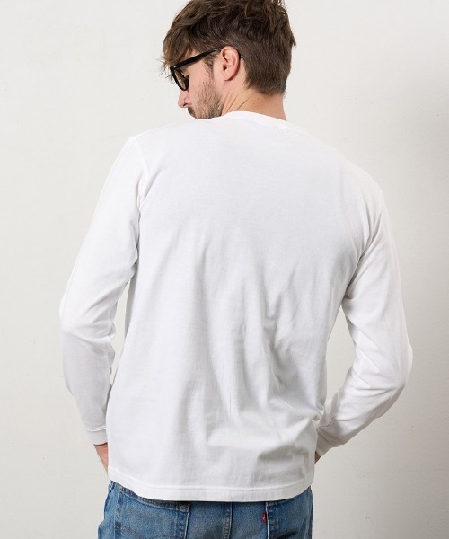 STUD MUFFIN(スタッドマフィン)の「mlt5469-5.6ozコットン天竺 クレジットグラフィティ&パッチLSシャツ ロンT(614-02857)(Tシャツ/カットソー・メンズ・ホワイト/ブラック/チャコールグレー・2/3/4)」の14枚目の写真